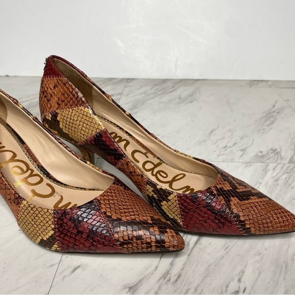 Sam Edelman Julianne Snakeskin Leather Pointy Toe Pump 7M - Picture 10 of 15